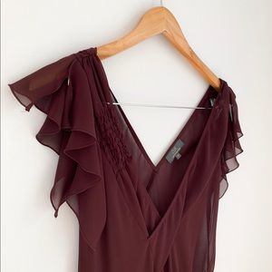 Bias Cut Dress with Flutter Sleeves